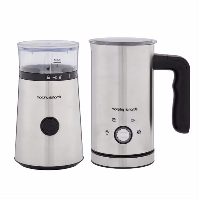 Morphy Richards Electric Stainless Steel Milk Frother and Grinder in Silver