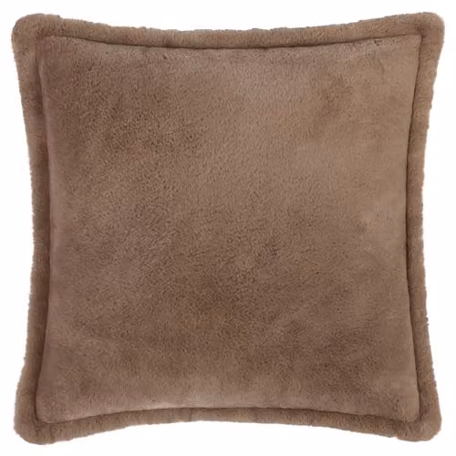 Furn Kallu Brown Faux Fur Square Cushion, W/D/H: 45 x 45 x 45 cm – 1