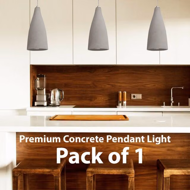 Loops Grey Concrete Industrial LED Ceiling Pendant Light