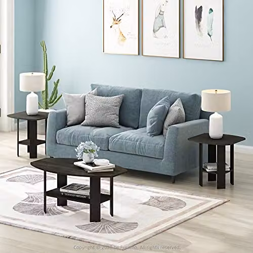 Furinno Simple Design 2-Tier Side Table with Open Shelves in Espresso – 3