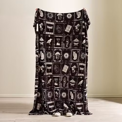 Catherine Lansfield Halloween Enchanted Witchcraft Cosy Fleece Blanket Throw in Black, W/D/H: 130 x 170 cm – 5