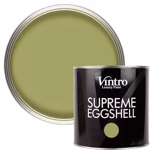 Vintro Sage Green Water Based Satin Eggshell Paint for Interior and Exterior Walls, Wood and Trim, 2.5 l