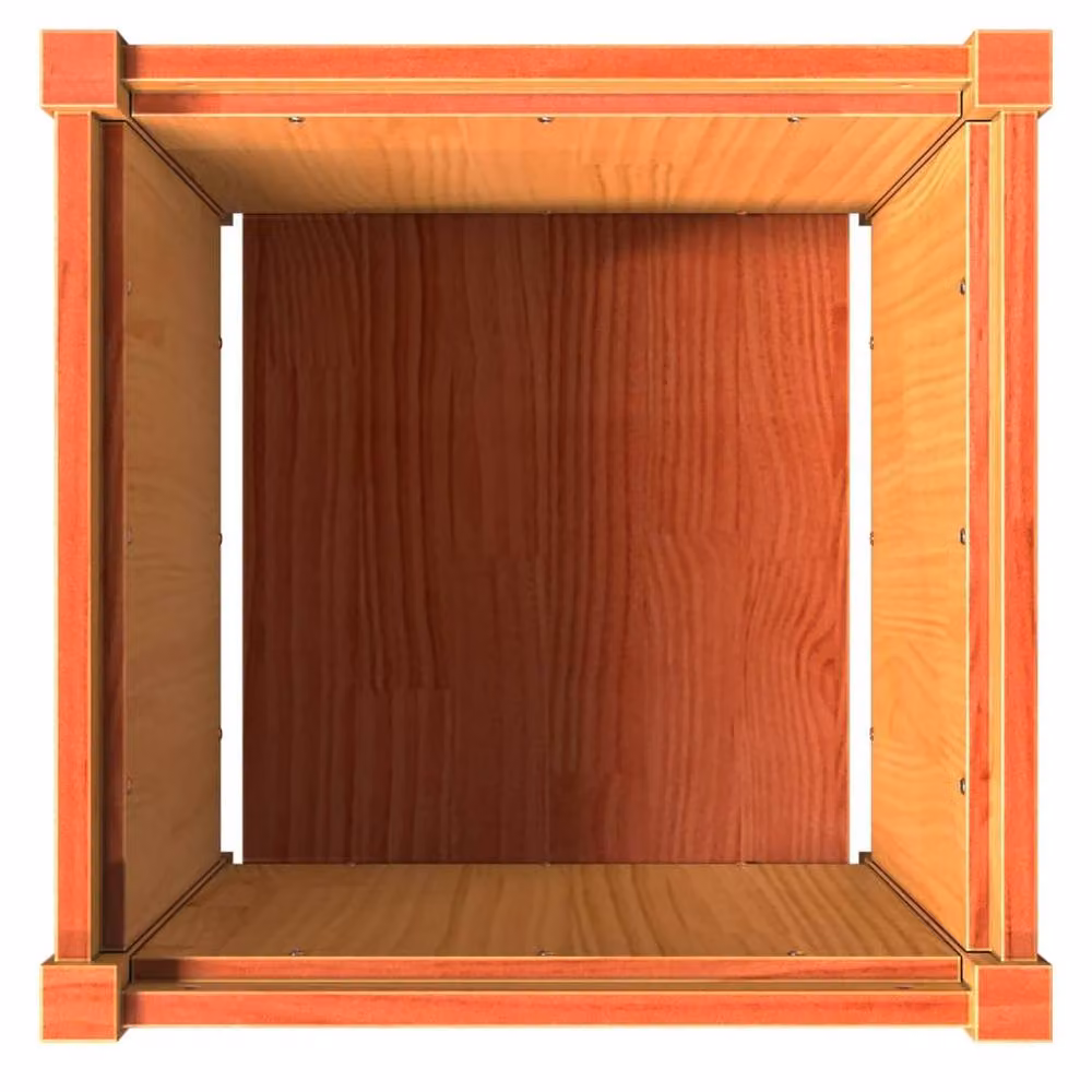 Berkfield Home Wax Brown Solid Wood Pine Garden Planter Tub W/D/H: 50 x 50 x 50 cm – 3