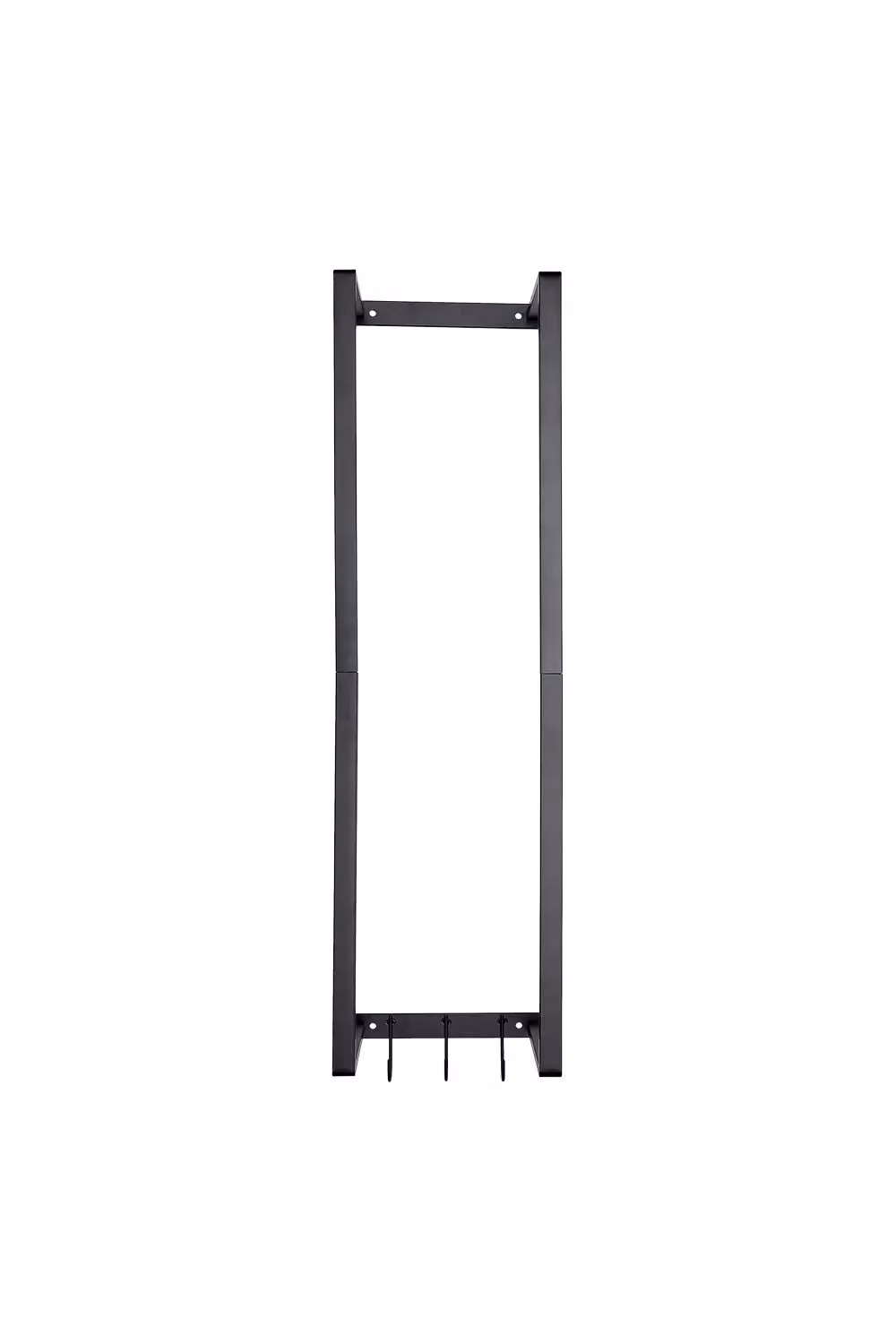 Livingandhome Black Carbon Steel Wall Mounted Bathroom Towel Rack with 3 Hooks, Width: 71 cm – 2