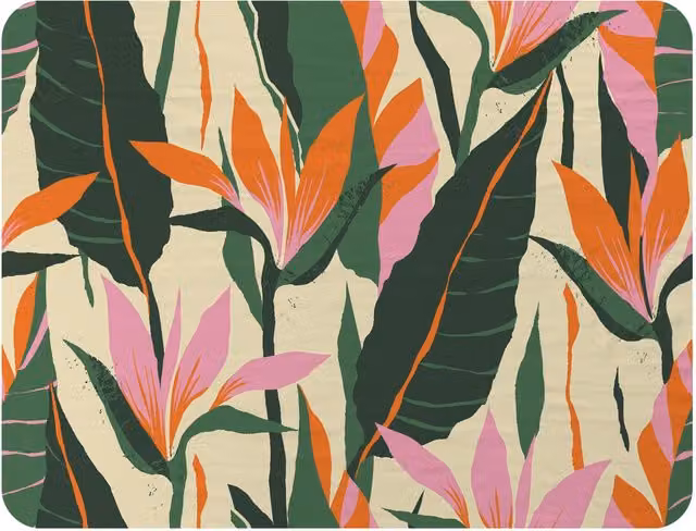 Benjamin Tate Design Jungle Plants Floral Fleece Blanket in Green, Beige and Multicolour, W/D/H: 120 x 150 cm – 2