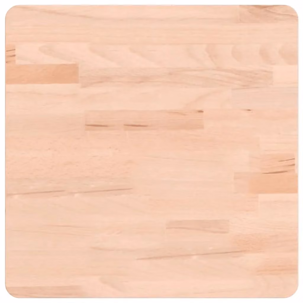 Berkfield Home Square Solid Wood Beech Table Top, Brown, W/D/H: 40 x 40 x 4 cm