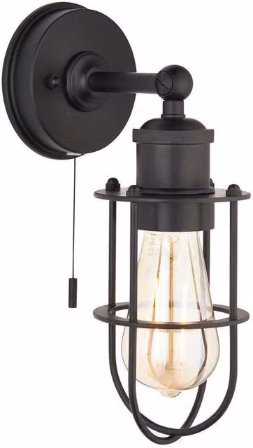 Netlighting TREVISO Contemporary Metal Bathroom Wall Lamp, Black – 1