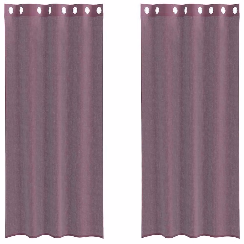 Berkfield Home Purple Voile Fabric Panel Curtains with Eyelets, 2 Pack, W: 140 cm, H: 225 cm – 3