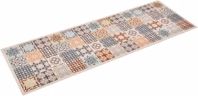 Berkfield Home Moroccan Mosaic Washable Kitchen Carpet, Multicolour, W: 60 cm, L: 300 cm