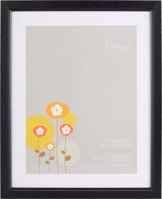 The Port. Co Gallery Classic Rectangular Single Wood Photo Frame, Black or White, W/H: 35.56 x 27.94 cm