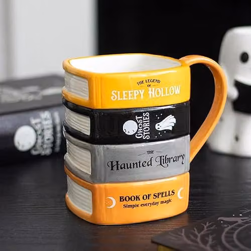 Something Different Wholesale Haunted Library Book Stack Ceramic Mug in Multicolour – 2