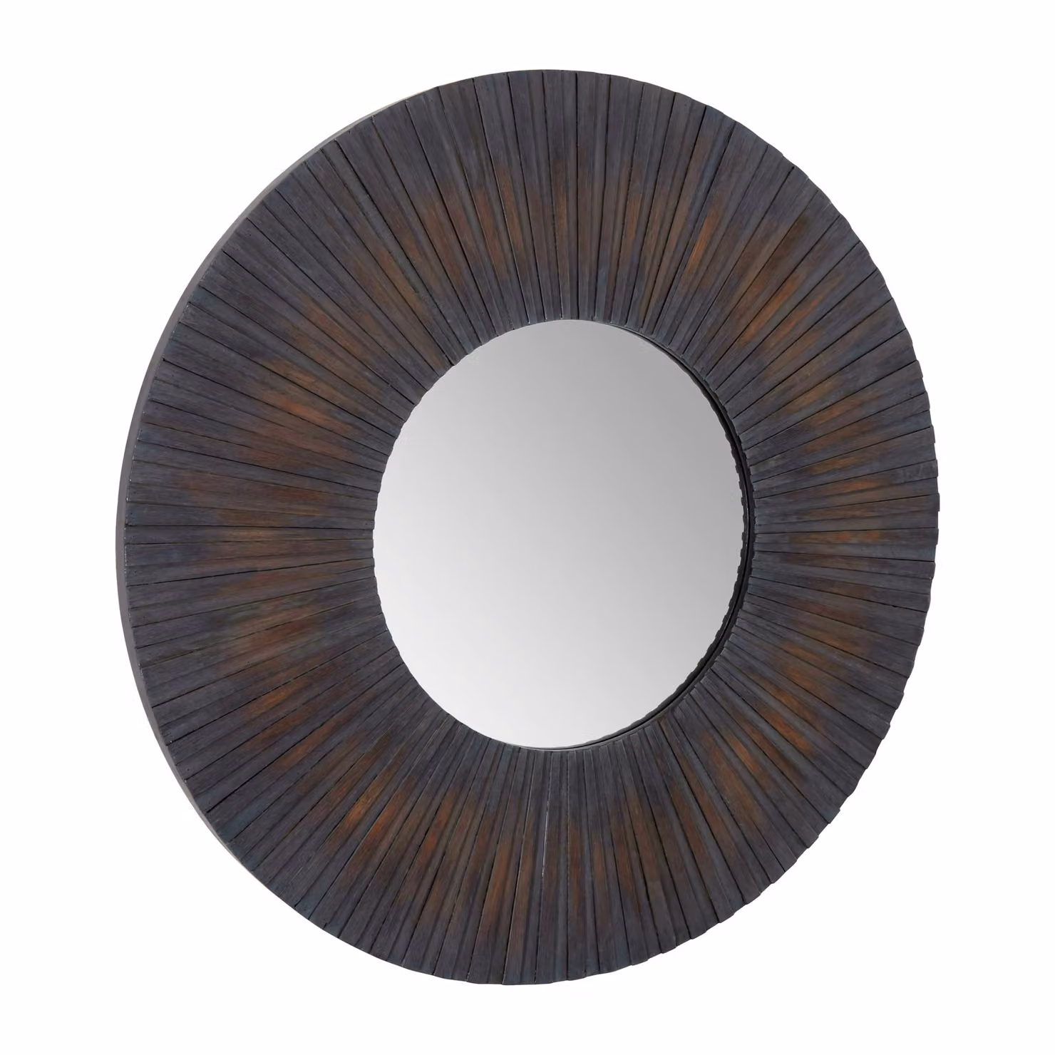Orsina Barn Antique Wood Round Wall Mirror in Black – 4