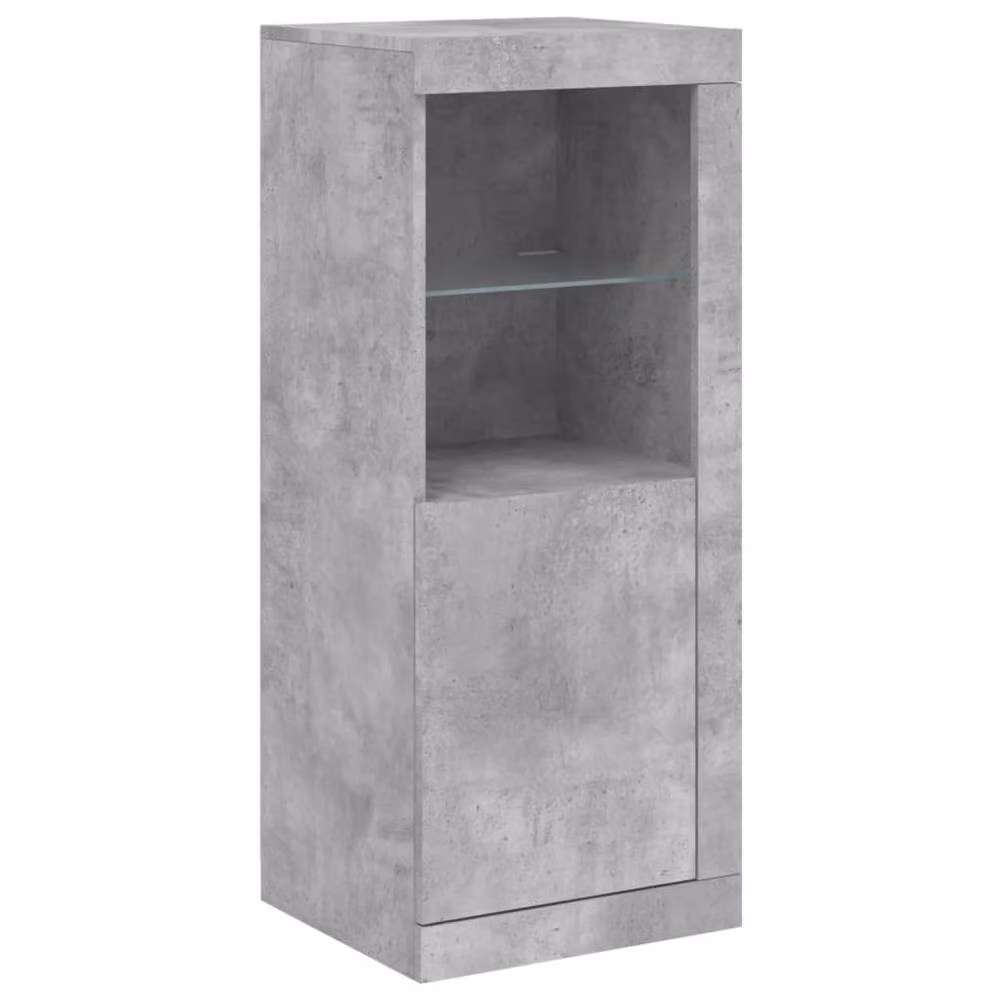 Berkfield Home Set of 3 Modern Concrete Grey MDF Sideboards with Integrated LED Lighting – 3