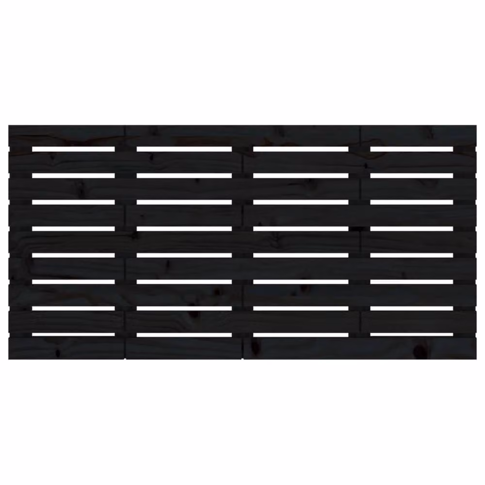 Berkfield Home Black Rustic Solid Pine Wall Mount Headboard, W: 126 cm, D: 3 cm, H: 63 cm – 4