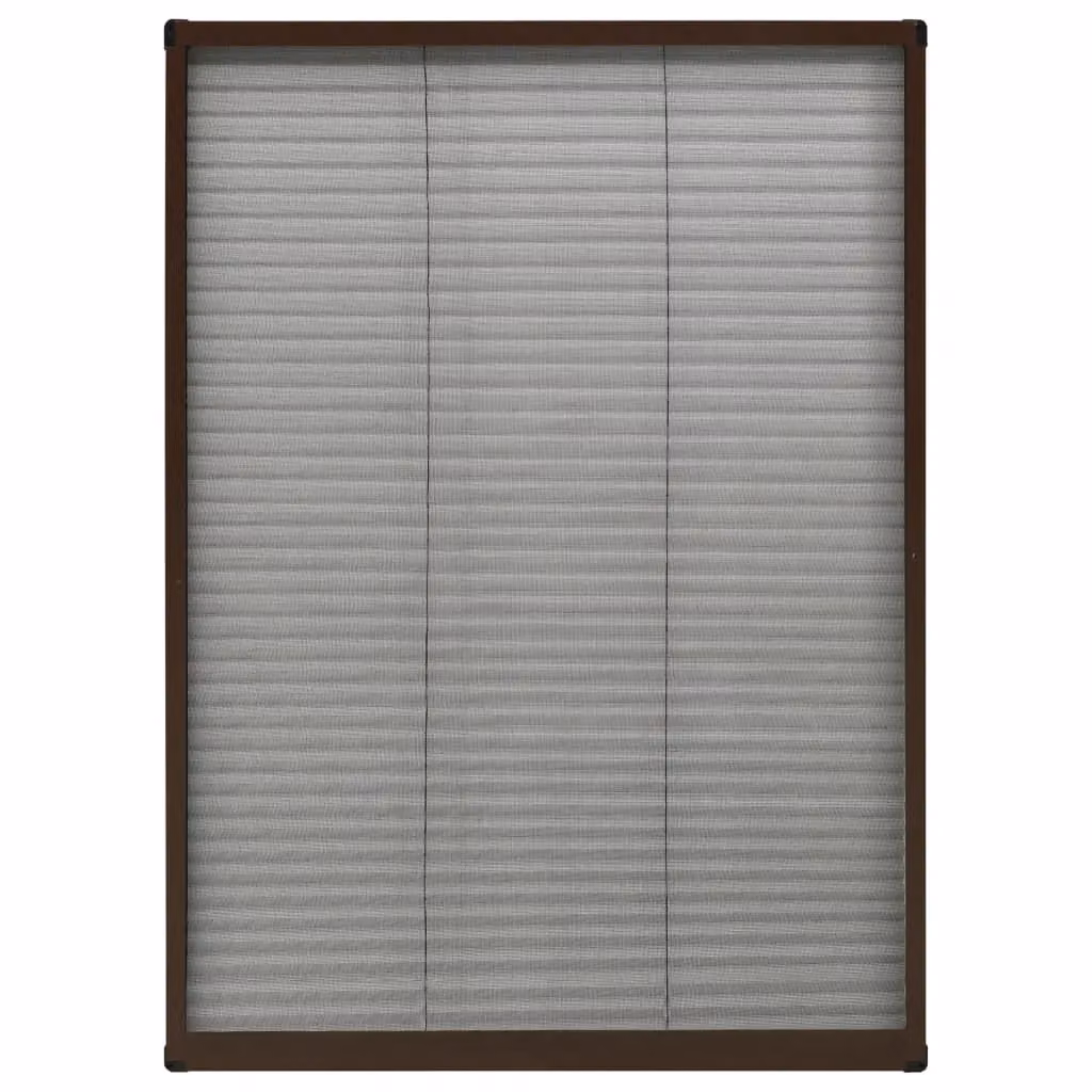 Berkfield Home Pleated Aluminium Insect Screen for Windows, Brown, W: 80 cm, H: 120 cm – 2