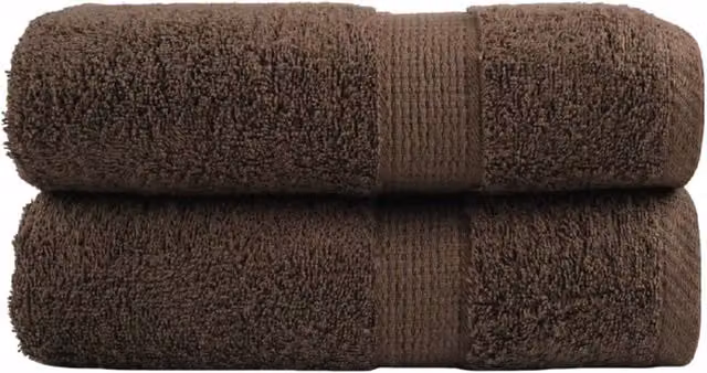 Berkfield Home SOLUND Premium Cotton Terry Guest Towels, Brown, 2 Pack, W: 30 cm, H: 50 cm, 600gsm – 1
