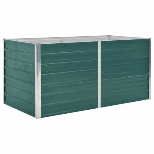 vidaXL Raised Garden Bed in Green Galvanised Steel, W: 160 cm, D: 80 cm, H: 77 cm