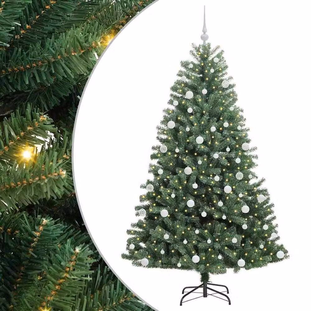 Berkfield Home Realistic Artificial Hinged Christmas Tree, Green, Height: 180 cm – 3