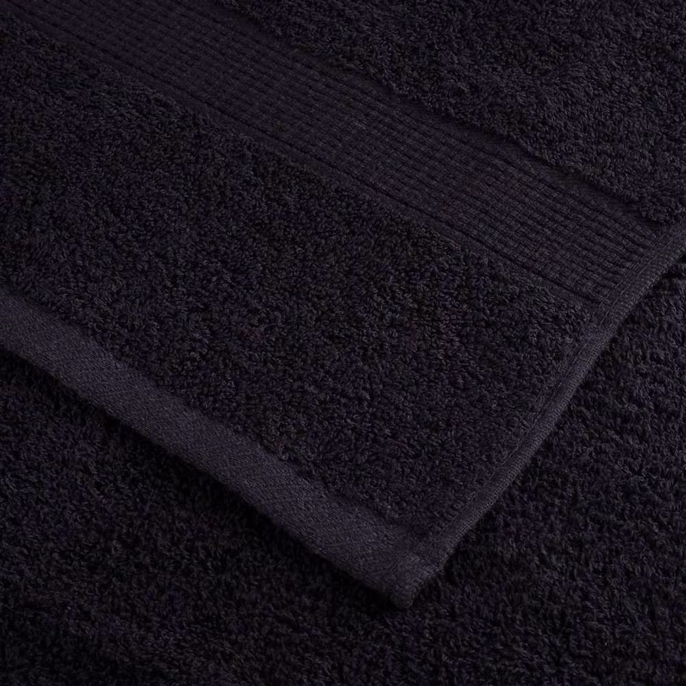 Berkfield Home Soft SOLUND 12 Piece Premium Cotton Terry Towel Set, Black, 600 gsm – 4