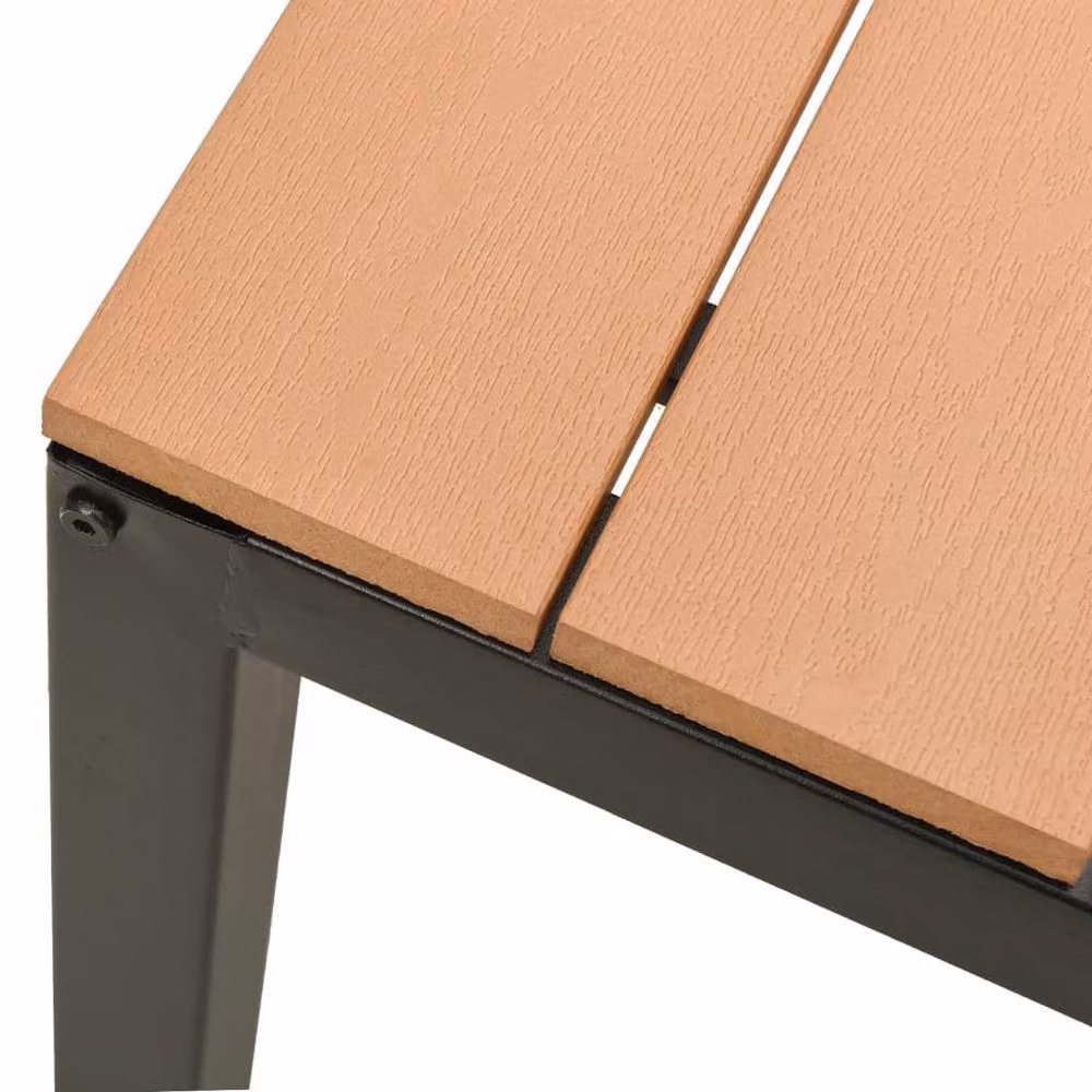 Berkfield Home Modern Garden Bench in Brown and Black Steel and WPC, Width: 110 cm – 3