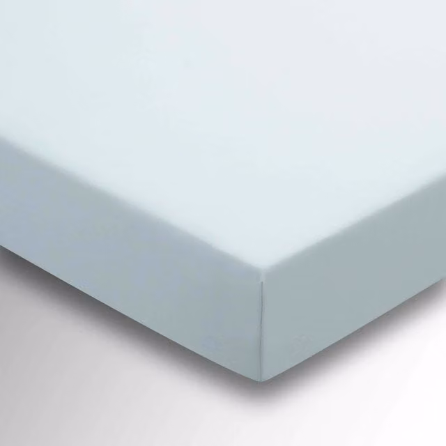 Helena Springfield Duck Egg Percale Cotton Single Fitted Sheet, W/D/H: 90 x 200 x 36 cm