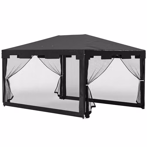 Outsunny Grey Hip Roof Garden Gazebo with Steel Frame, W: 295 cm, D: 255 cm, H: 295 cm – 1