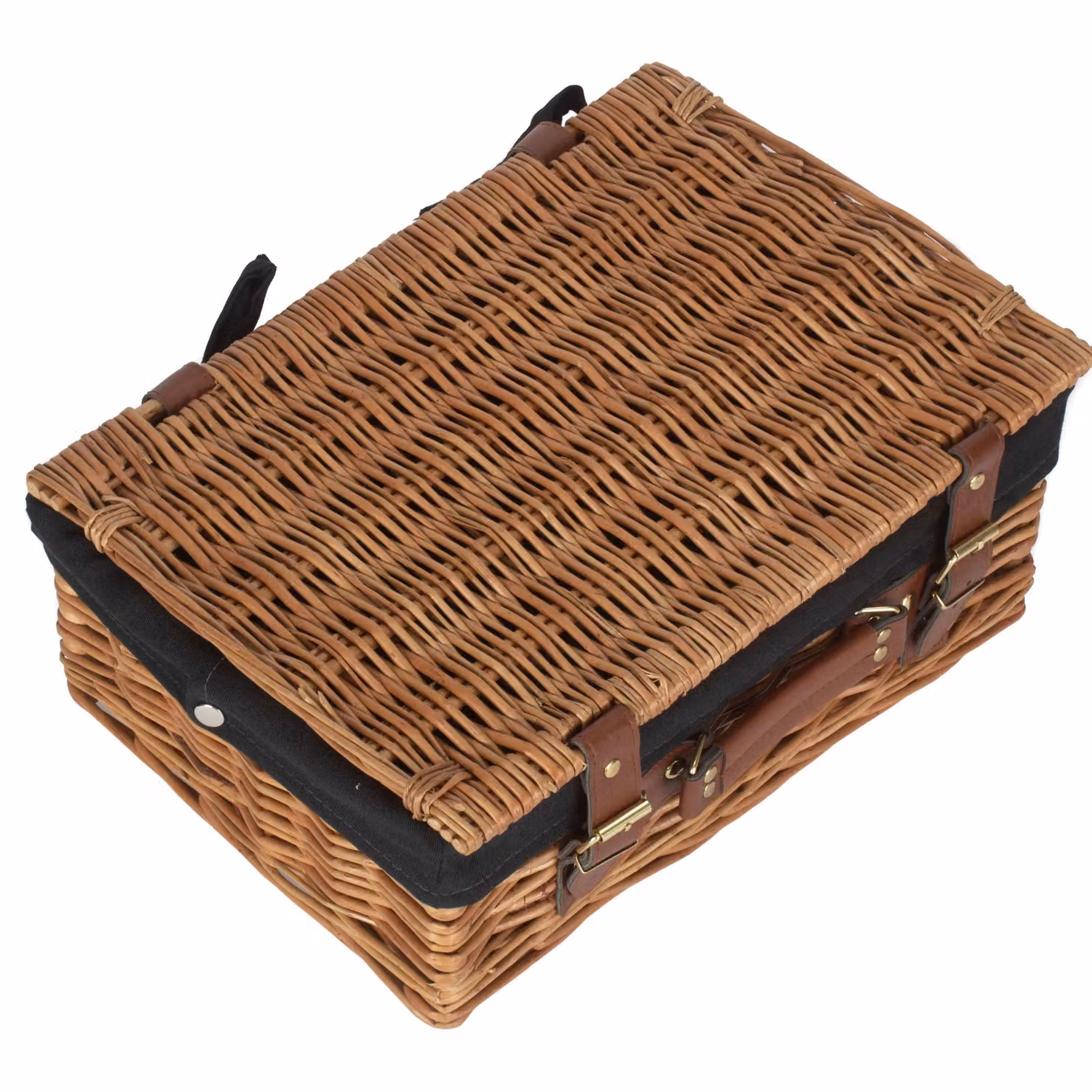 Red Wicker Picnic Basket with Black Cotton Lining, 35cm – 3