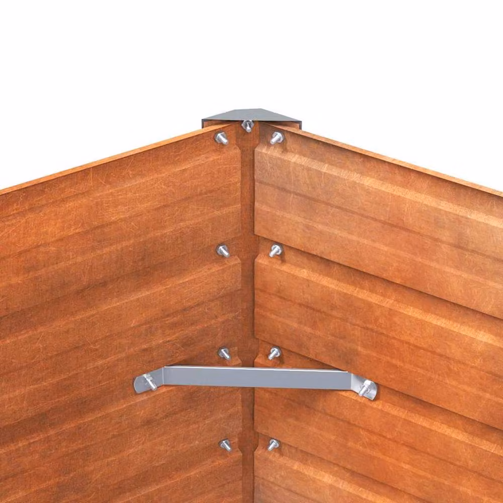Berkfield Home Garden Raised Bed in Brown Corten Steel, W/D/H: 129 x 129 x 45 cm – 3