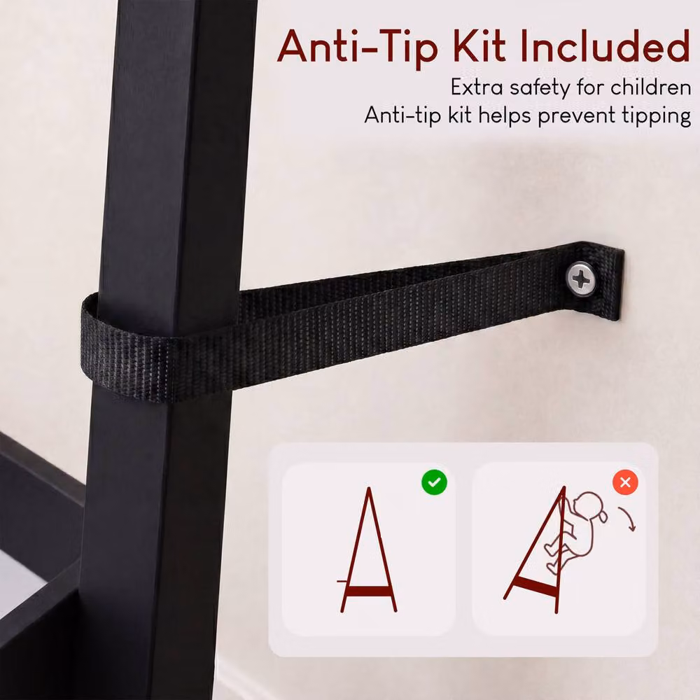 Home Discount Junior Vida Kids Clothes Rack Organizer in Matt Black – 6