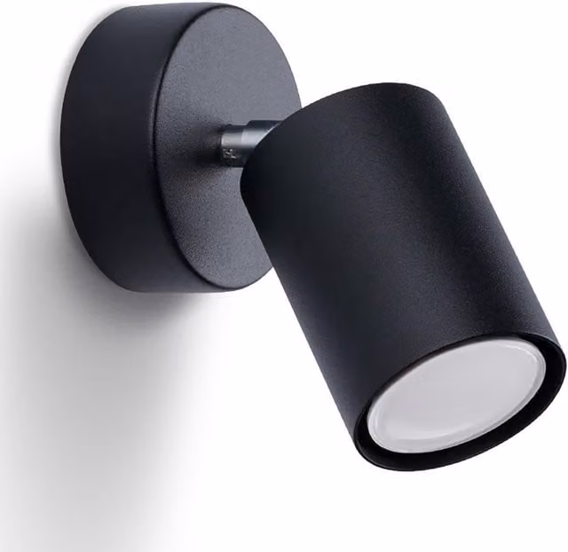Sollux Lighting Minimalist Black Metal LED Wall Lamp W/D/H: 18.5 x 8 x 8 cm