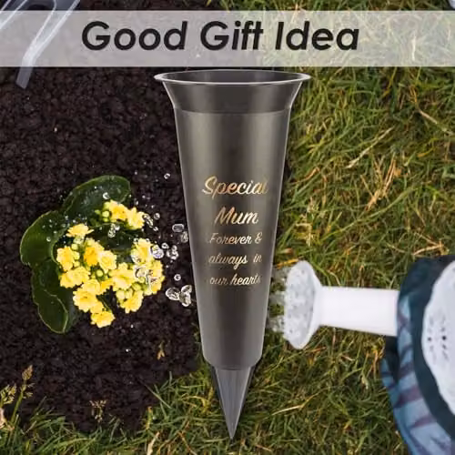VFM e-Store Memorial Ornament Flower Pot, Black, W/D/H: 32.5 x 10 x 10 cm – 5