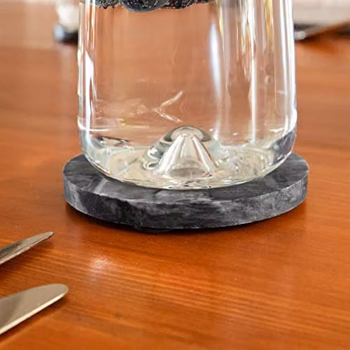 Argon Tableware Black Marble Round Coasters, Pack of 6, Diameter: 10 cm – 5