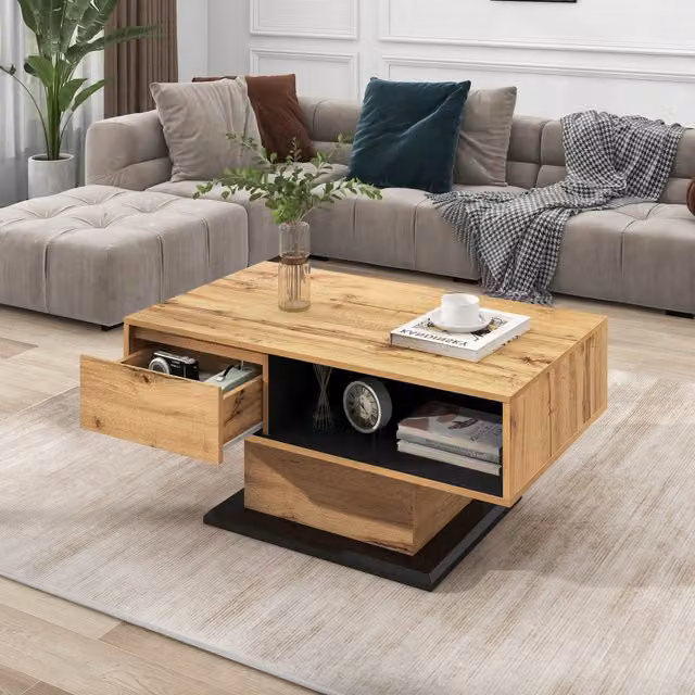 Modern Home Store Rectangular Double Sided Storage Coffee Table in Grey, Black or Brown