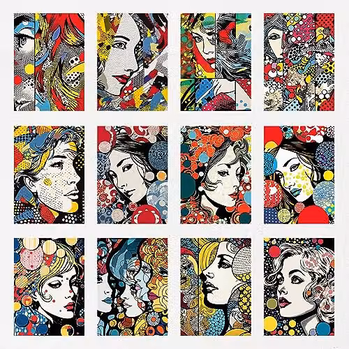 Artery8 50 Piece Pop Art Bubble Comic Halftone Aesthetic Collage Kit, Multicolour Paper Wall Art Prints, W: 15 cm, H: 10 cm – 5