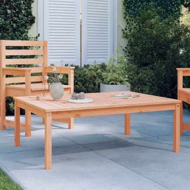 Berkfield Home Brown Solid Wood Douglas Rectangular Garden Table W/D/H: 121 x 82.5 x 45 cm – 1