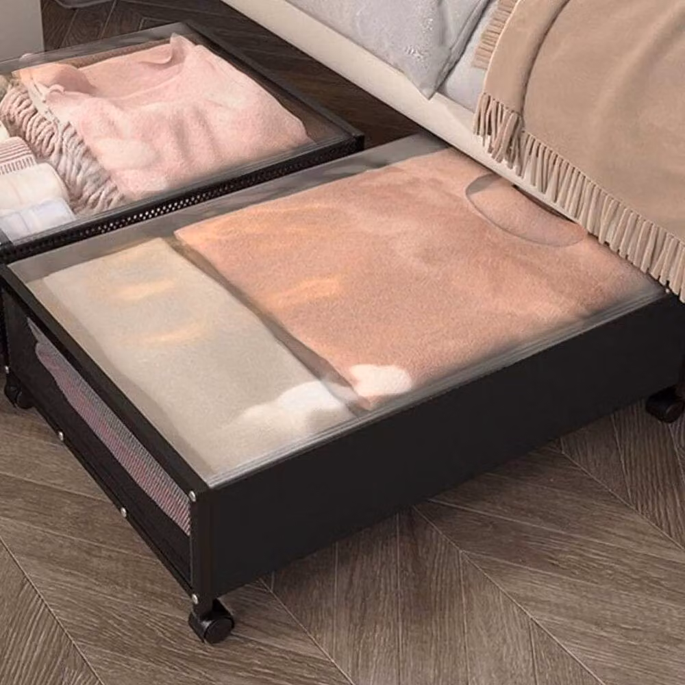 KORVIXA 2-Pack Underbed Storage Boxes in Black, Width: 90 cm – 5