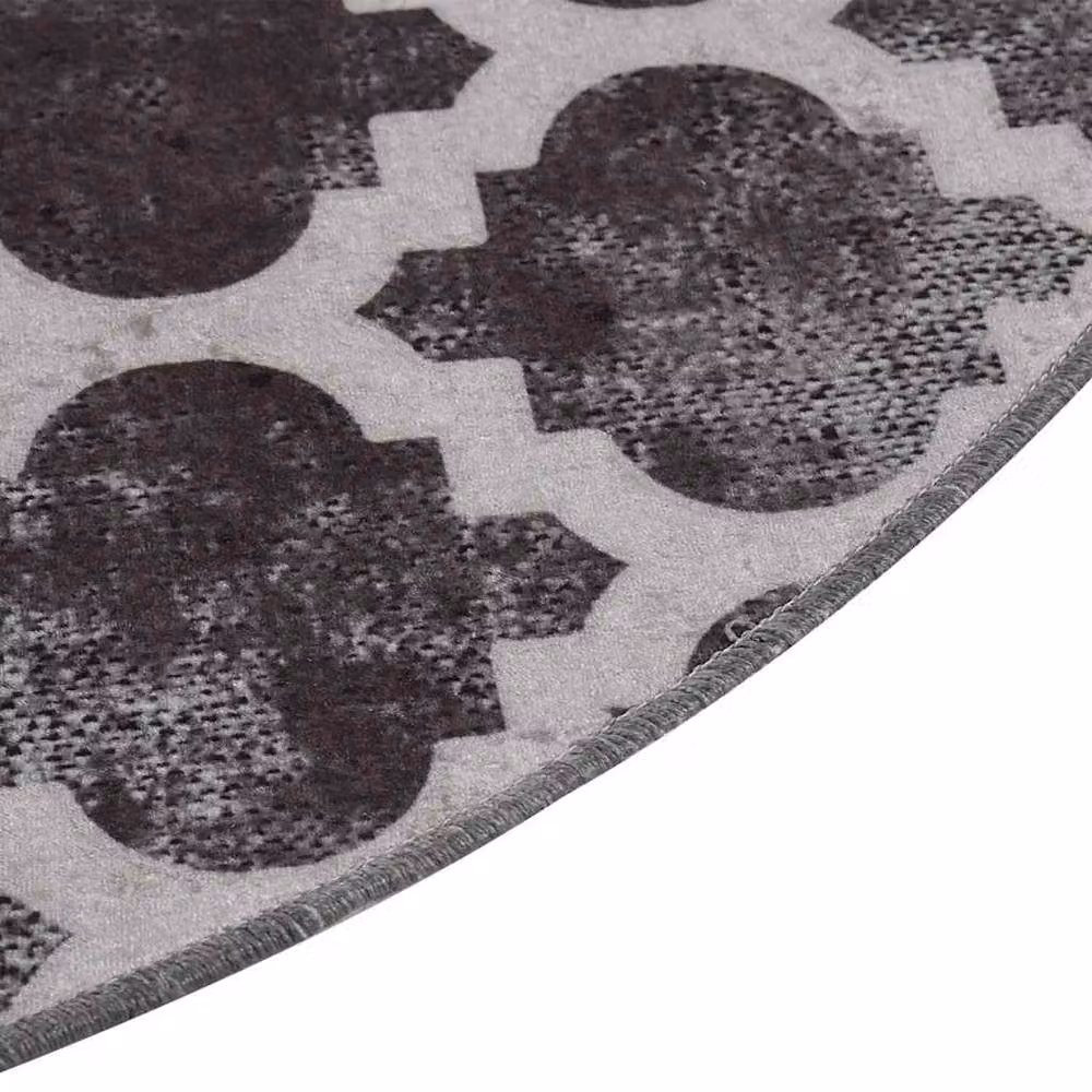 Berkfield Home Washable Round Multicolour Anti Slip Rug, Diameter: 120 cm – 4