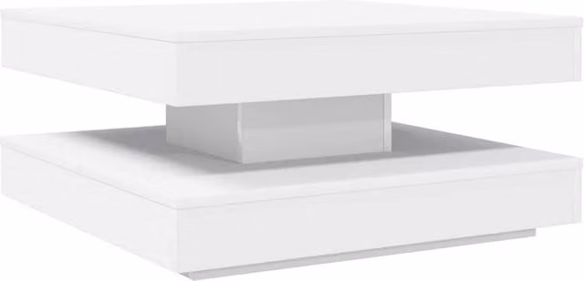 Berkfield Home White Rotating Square Coffee Table W/D/H: 70 x 70 x 34.5 cm