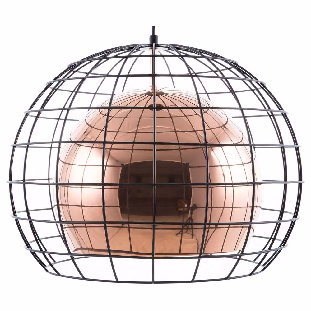 Wyld and Coco Industrial Copper and Black Suspended LED Pendant Light – 2
