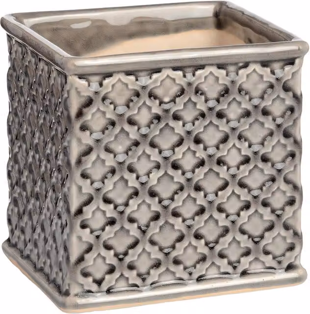 KDMK Modern Square Ceramic Tabletop Plant Pot - Black