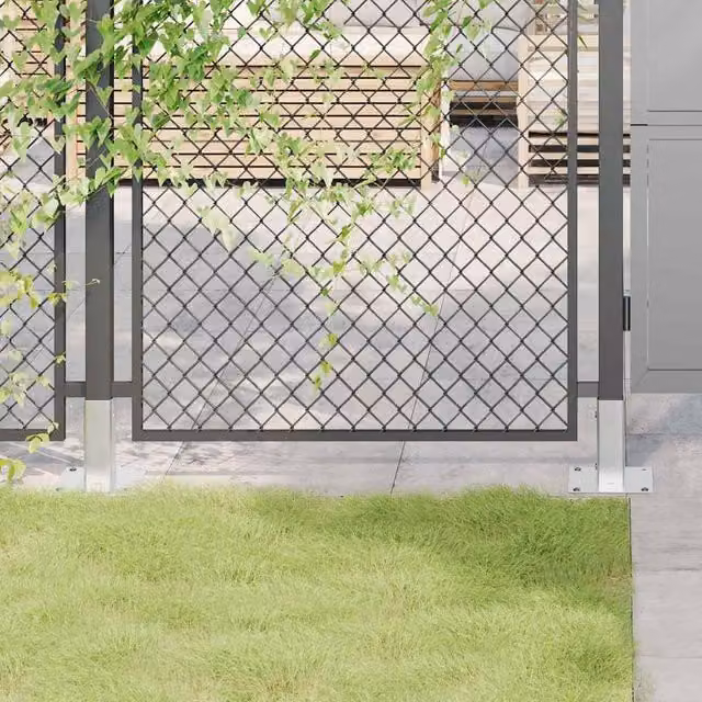Berkfield Home Galvanised Steel Square Post Bases, Silver, 4 Pack, 46 x 46 mm – 1