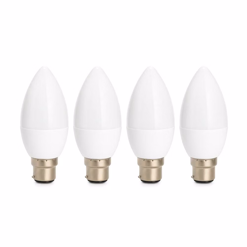 Voltico 4 Pack B22 LED Candle Bulbs in Warm White