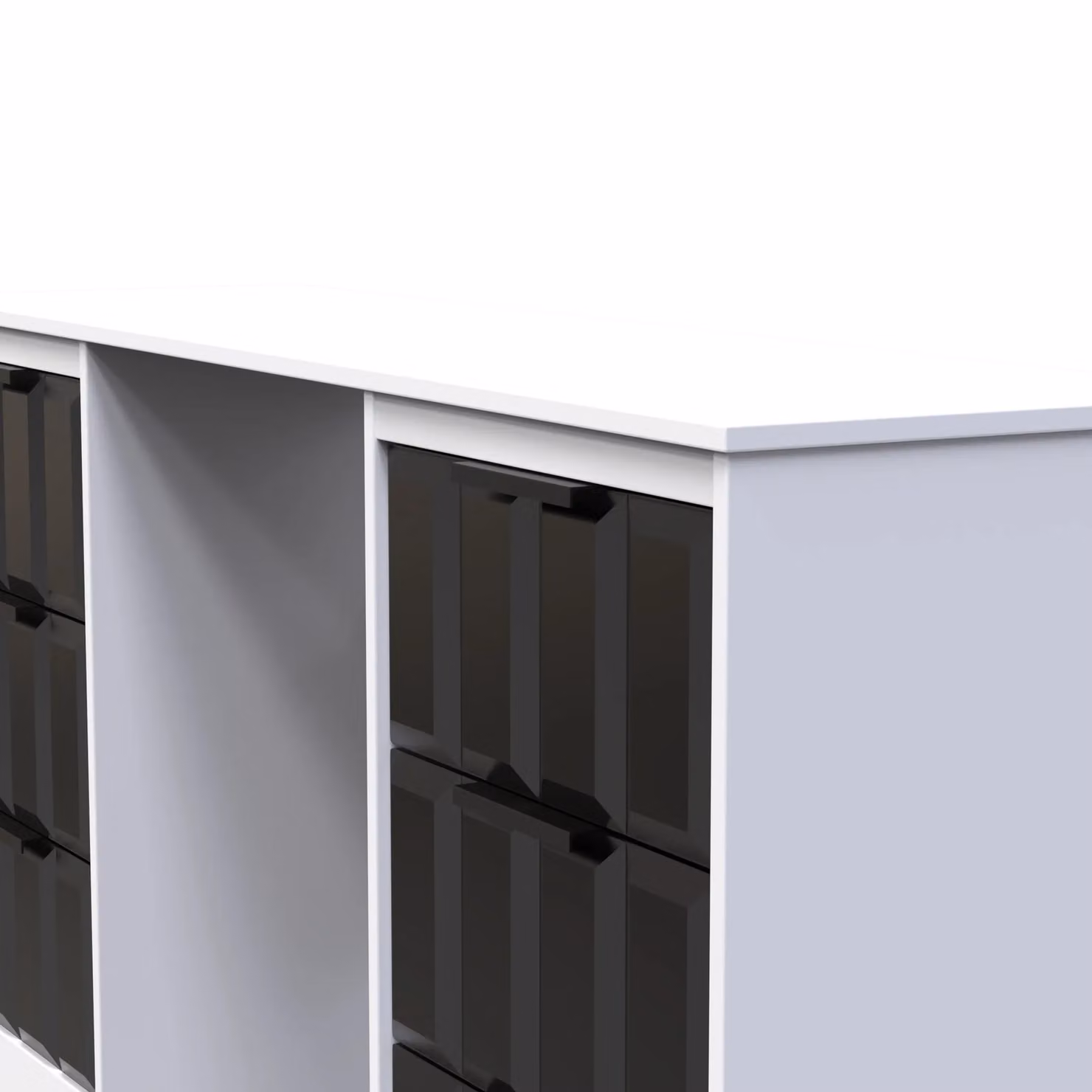Ready Assembled 2 U Seattle 6 Drawer Kneehole Desk in Black – 3