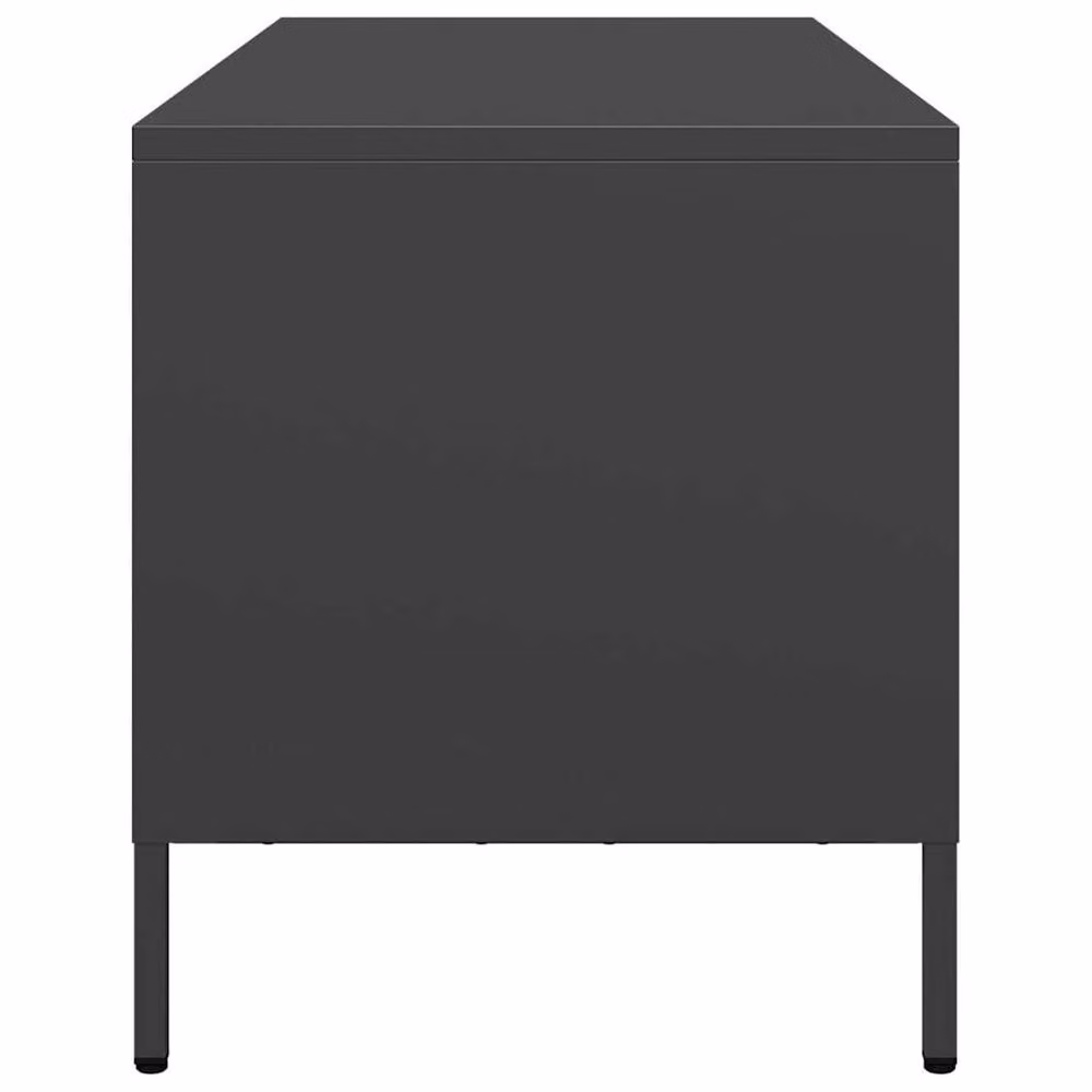 Berkfield Home Industrial TV Cabinet in Black Matt Cold-rolled Steel, W: 101.5 cm, D: 39 cm, H: 43.5 cm – 4