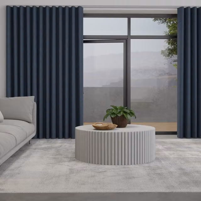 Terrys Positano Made to Measure Blue Blackout Wave Fabric Curtain Panel