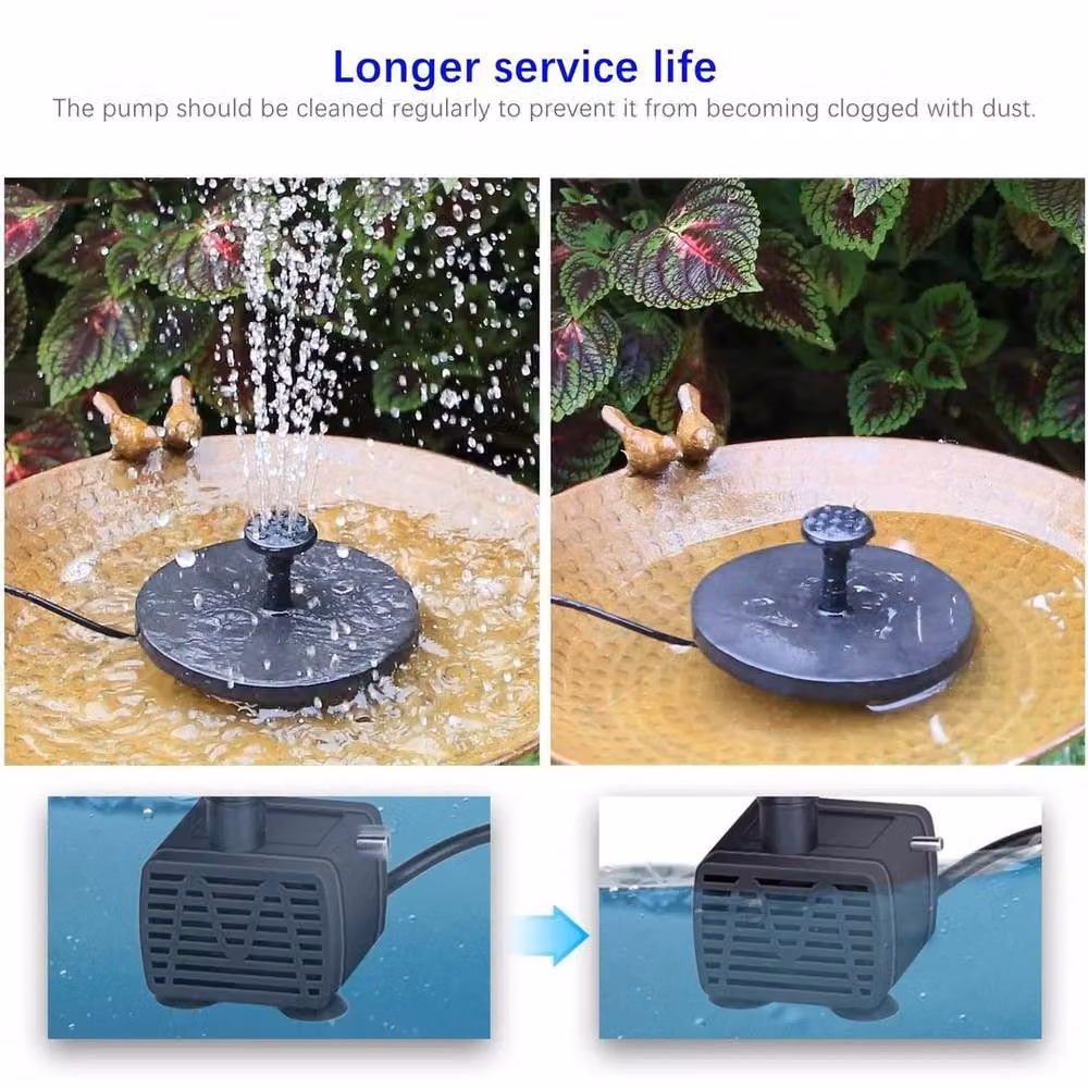 FLAVORA Solar Round Garden Pool and Pond Fountain in Black – 4