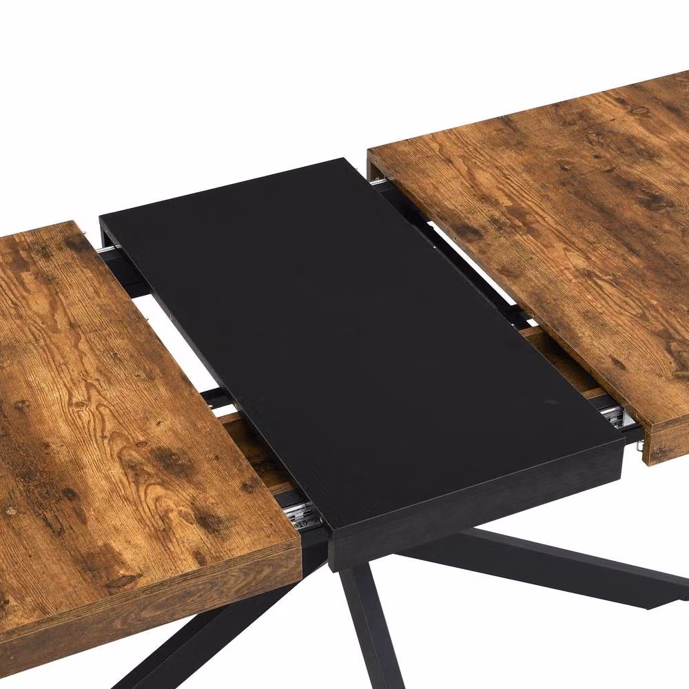 Mona Vale Furniture Industrial X-Frame Extendable Rectangular Dining Table in Brown – 3