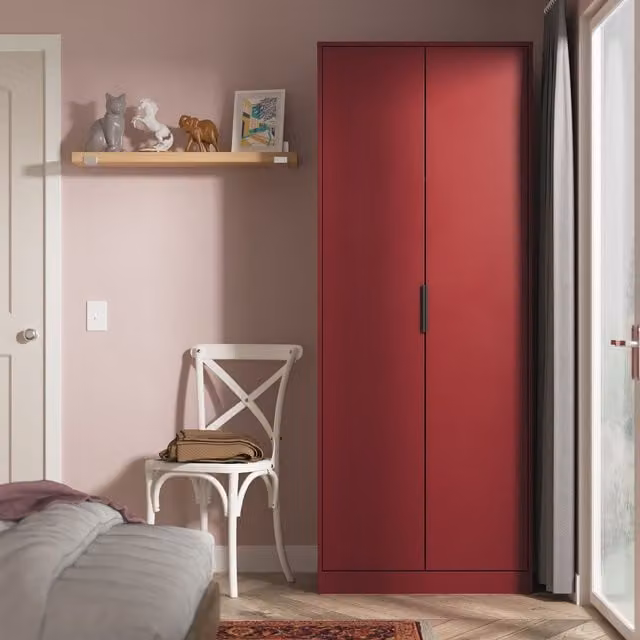 Ready Assembled 2 U Fuji 2 Door Wardrobe in Dark Red – 1