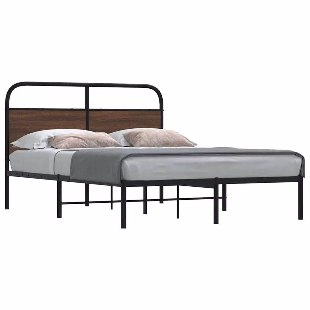 Berkfield Home Elegant Small Double Bed Frame in Brown Oak, W/D/H: 120 x 200 cm – 2