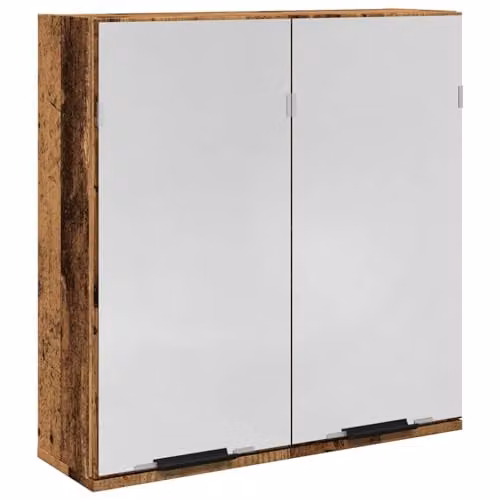 vidaXL Modern Bathroom Mirror Cabinet in Old Wood, W/D/H: 64 x 20 x 66.5 cm